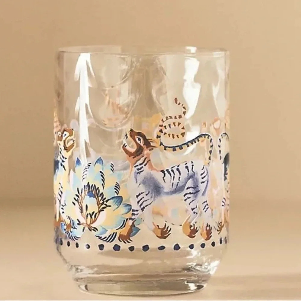Anthropologie Sarah Gordon Tiger Juice Glass